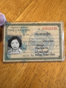 Orig Südvietnam Zivilausweis Garantie Kriegsausgabe süßes Mädchen Saigon 1971 - Bild 1 von 2