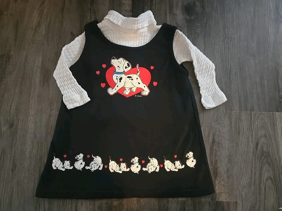 Talla 3T 101 Dálmatas Niño Pequeño Vestido Ropa Conjunto De Colección Años 90 Disney Foto 1 de 4