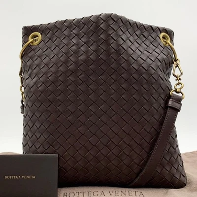Bottega Veneta Intrecciato shoulder bag Leather Black Gold Hardware Crossbody - Image 1 of 4
