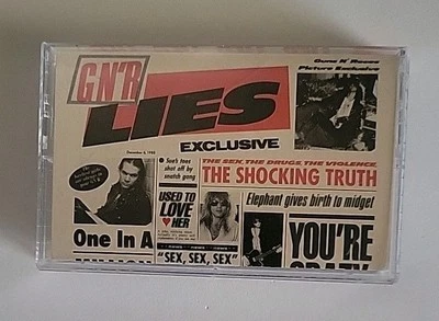 Guns N Roses LIES Cassette Tape Vintage 80s Hard Rock Heavy Metal Music 1988 - Image 1 of 4