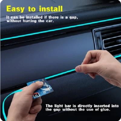 STRISCIA LED INTERNO AUTO 3M ICE BLUE USB CAR ATMOSFERA NEON FIBRA OTTICA FILO - Immagine 1 di 4