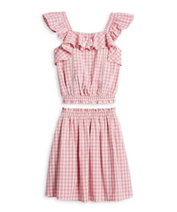 BCBG GIRLS Gingham Top and Skirt Set Multi Size L 2602 - Picture 1 of 1