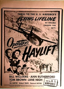 Póster de la película Operation Haylift Bill Williams Ann Rutherford US Airforce - Imagen 1 de 4