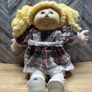 Muñeca original vintage MN Thomas parche de col rubia ojos azules coletas 1984 - Imagen 1 de 7
