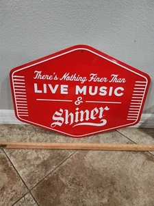 SHINER BOCK BEER Live Music Spoetzl Brewery TEXAS SIGN Man Cave Bar TACKER - Picture 1 of 4