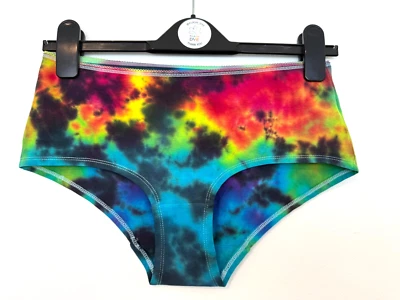 TU Tie Dye Womans Heart Scrunch Short Pants Knickers Unique Gift Hippy UK New
