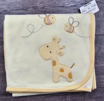 Novo em folha Carter's Baby Cobertor Amarelo Girafa Abelha Vintage Raro - Imagem 1 de 3