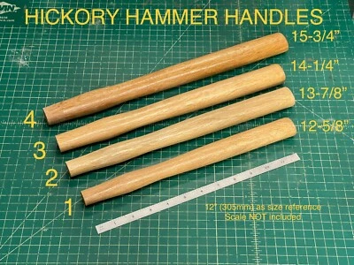 (1) Hickory Hammer Handle, oval eye, machinist/ engineers/ blacksmith hammer - Image 1 of 3
