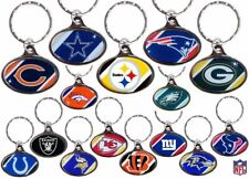 1 NFL Keychain Ring NEW Dome team logo color design Chrome Key Chain CHOOSE TEAM
