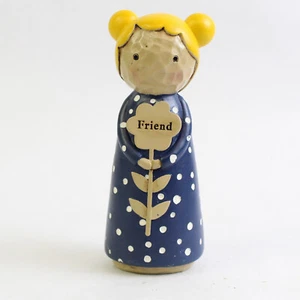 Hallmark Blond Girl in Polka Dot Dress 4.5" Decorative Friend Figure - Bild 1 von 5
