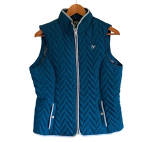 Ariat Tek Vest Womens Large Ashley Insulated Equestrian Teal Quilted Riding - Picture 1 of 12