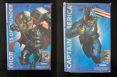 Marvel Universe 3.75” SDCC Thor Ages of Thunder & Capt America Sealed - Image 1 of 3