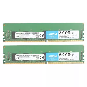 Crucial 16GB 2X8GB 2666MHz DDR4 PC4-21300 ECC Registered Memory Ram CT8G4RFS8266 - Picture 1 of 5