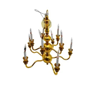 Vintage Miniature Dollhouse Clare Bell 10 Arm Brass Chandelier Gold RARE - Picture 1 of 11
