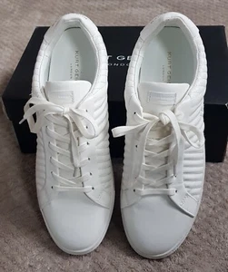 Men’s Kurt Geiger London Quilted White Leather Trainers Size UK 10 - Picture 1 of 8