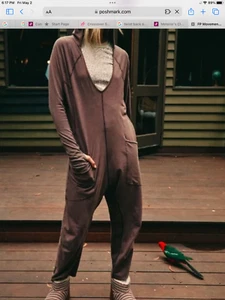 FP Movement by Free People L/ S Hooded Hot Shot Onepiece in Espresso sz sm NWT - Picture 1 of 6
