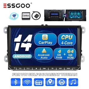 Carplay Autoradio Android 14 4+64G GPS RDS Für VW GOLF 5 Plus Polo Touran Caddy - Bild 1 von 15