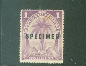 Liberia 1897, 1c violet palm tree, SPECIMEN overprint #54a Waterlow - Picture 1 of 2