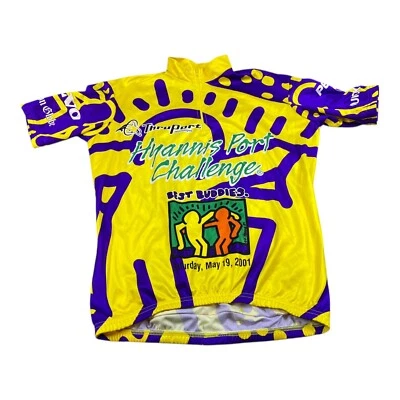 Vintage Vomax Cycling Jersey Retro Size MEDIUM Yellow Pro Flex Volvo ESPN Pepsi - Image 1 of 4