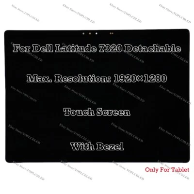 13" For Dell Latitude 7320 Detachable Tablet LCD Screen Touch Assembly FHD+ IPS - Image 1 of 4