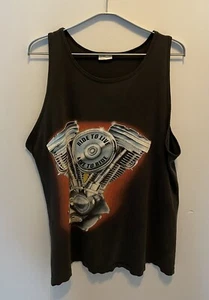 Vintage 1996 Motorcycle Tank Top Lake George, Sturgis, Myrtle, Daytona Beach XL - Picture 1 of 5