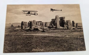 Stonehenge Bristol Doppelflugzeug Vintage 1900er British Valentinstag Serie Postkarte - Bild 1 von 3