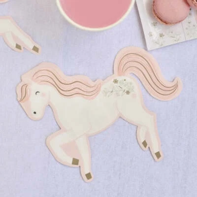 Princess Horse Paper Party Napkins 16pk Girls Birthday Baby Shower Table Setting - Image 1 of 4