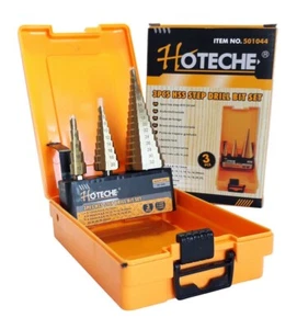 Kit Set Fresa Per Metallo Ferro a Gradini Scalini 4-12 4-20 4-32 mm - Foto 1 di 5