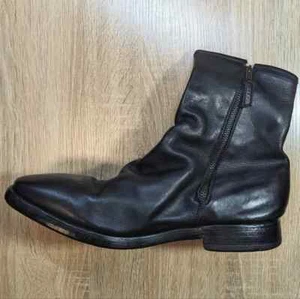 NWT Preventi Black Zip Leather Ankle Boots Italy 44 11 like Guidi - Picture 1 of 11