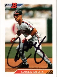 Carlos Baerga 1992 Bowman Cleveland Indians SIGNED CARD AUTOGRAPHED - Picture 1 of 1