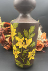 Pottery Sunflower Vase-  Artisan Signed 1974 decoupage 14 Inches