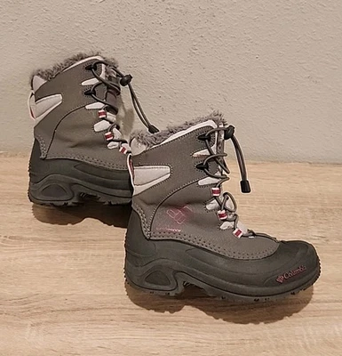 Columbia Youth Bugaboot Plus III Omni-Heat Insulated Winter Boots Gray Kids Sz 3 - Image 1 of 4