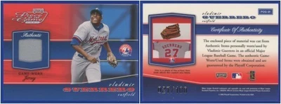 Tarjeta camiseta Vladimir Guerrero 2002 pieza del juego #POG-89 USADA EN EL JUEGO #d 27/100 Foto 1 de 3