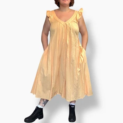 Vestido midi plisado melocotón verano sin fin Free People talla XL Foto 1 de 4