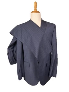 Traje de Lana Jack Victor Napoli CT 40 Regular Azul Marino A Cuadros 2 Botones Doble Ventilación - Imagen 1 de 13