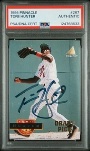 1994 Pinnacle #267 Torii Hunter Draft Pick Rookie PSA/DNA Auto - Bild 1 von 3