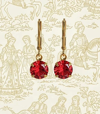 Pendientes rellenos de oro con zafiro naranja natural de 2 quilates en total Foto 1 de 4