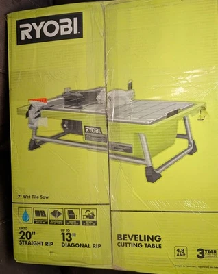 RYOBI 4,8 amperios 7 pulgadas Sierra de mesa con cable para azulejos húmedos WS722  Foto 1 de 4