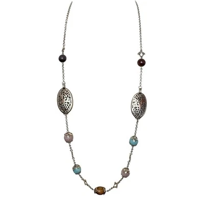 Collar de cadena de cuentas enchapado en plata retirado BRIGHTON Song Bird Foto 1 de 4