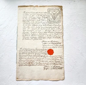 VERY RARE 1802 Russian Empire & German Antique Legal Document. Watermarks, Seals - Picture 1 of 15