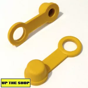 2 x Yellow Brake Bleed Nipple Rubber Cap Cover M6 to M10 nipples - Picture 1 of 2
