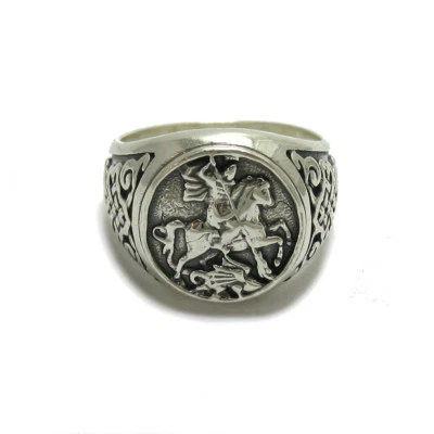 Genuine Sterling Silver Men's Ring Hallmarked Solid 925 St George Handmade - Image 1 of 4