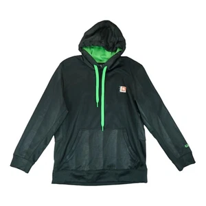 NWOT Layer 8 Mens Long Sleeve Pullover Hoodie Kangaroo Pocket Sz M Black Green - Picture 1 of 6