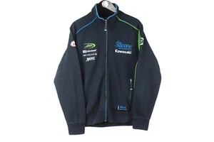 Kawasaki Sweatshirt Full Zip Gr. L blau Racing Moto GP Pullover großes Logo - Bild 1 von 6