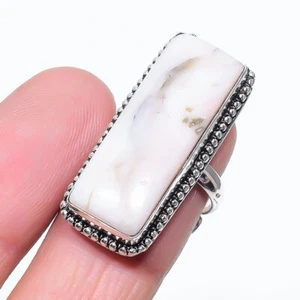 Rosa Opal Edelstein verstellbarer Ring Handarbeit Verlobung Geschenk Schmuck ... - Bild 1 von 6