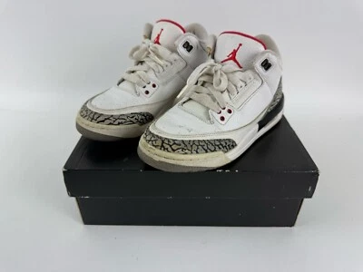 Nike Air Jordan III 3 Retro 88 White Black Cement 398614-160 6Y Womens 7.5 - Image 1 of 4