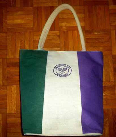 THE CHAMPIONSHIPS WIMBLEDON TENNIS COTTON HAND BAG Cover