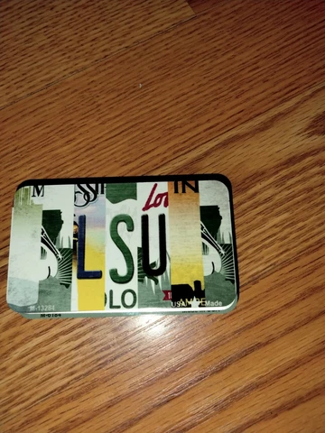 LSU Tigers Stripe Art 3.5x2 Metal Magnet Decal Car Fridge Cover