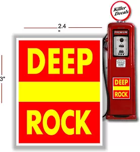3" DEEP ROCK RED GASOLINE GAS PUMP OIL TANK DECAL - Picture 1 of 1