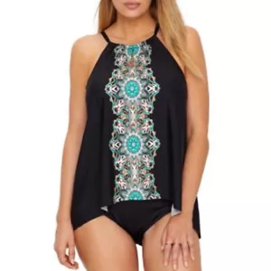 130 $ Miraclesuit Damen Samsara Guckloch SCHWARZ Tankini BADEOBERTEIL US-GRÖSSE: 10 - Bild 1 von 6